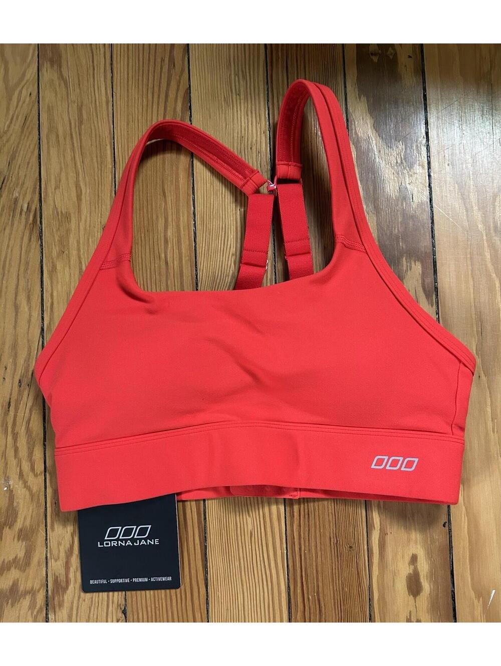 Lorna Jane Compress & Compact Sports Bra Women’s Size Small Hot Tomato Red NWT